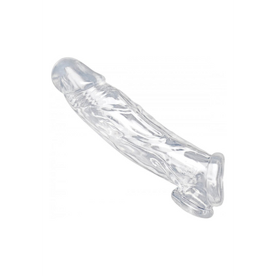 XR Brands Realistic Clear Penis Sleeve and Ball Stretcher