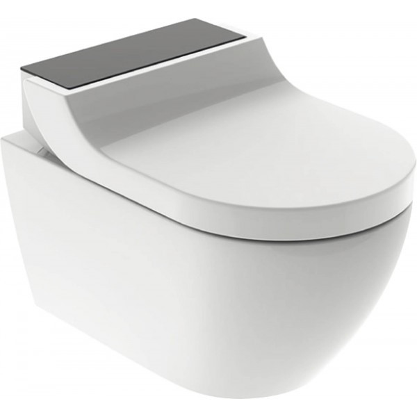 Geberit AquaClean Tuma Comfort douche wc met zwart glas deksel en Rimfree toilet