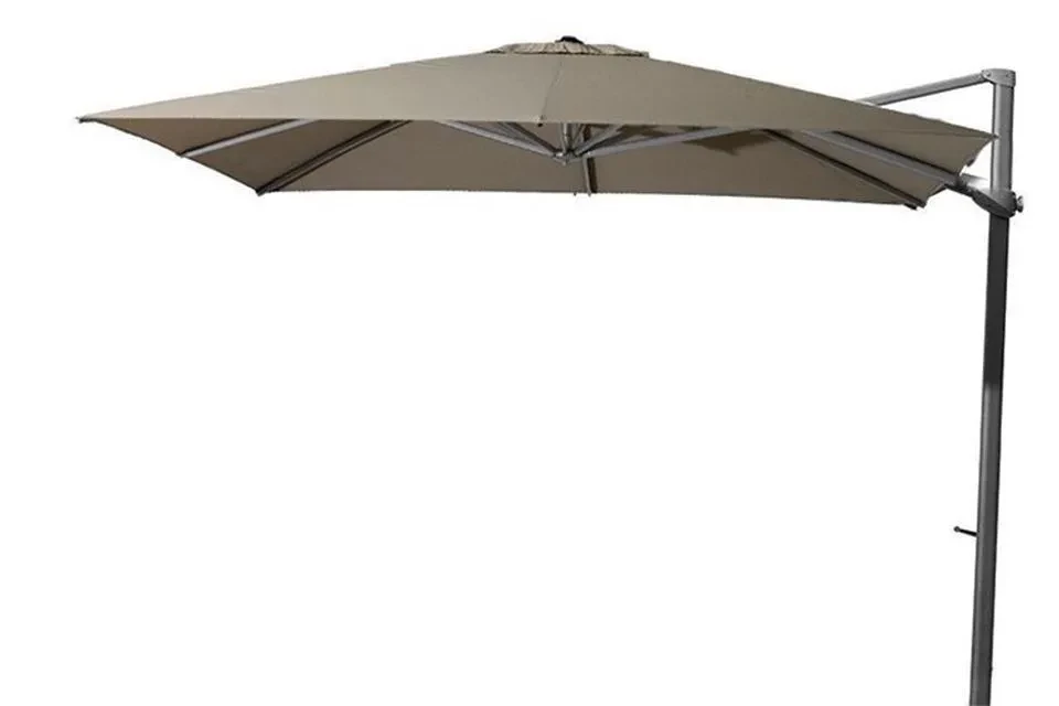 4 Seasons Outdoor | Zweefparasol Siesta 300 x 300 cm | Antraciet-Taupe