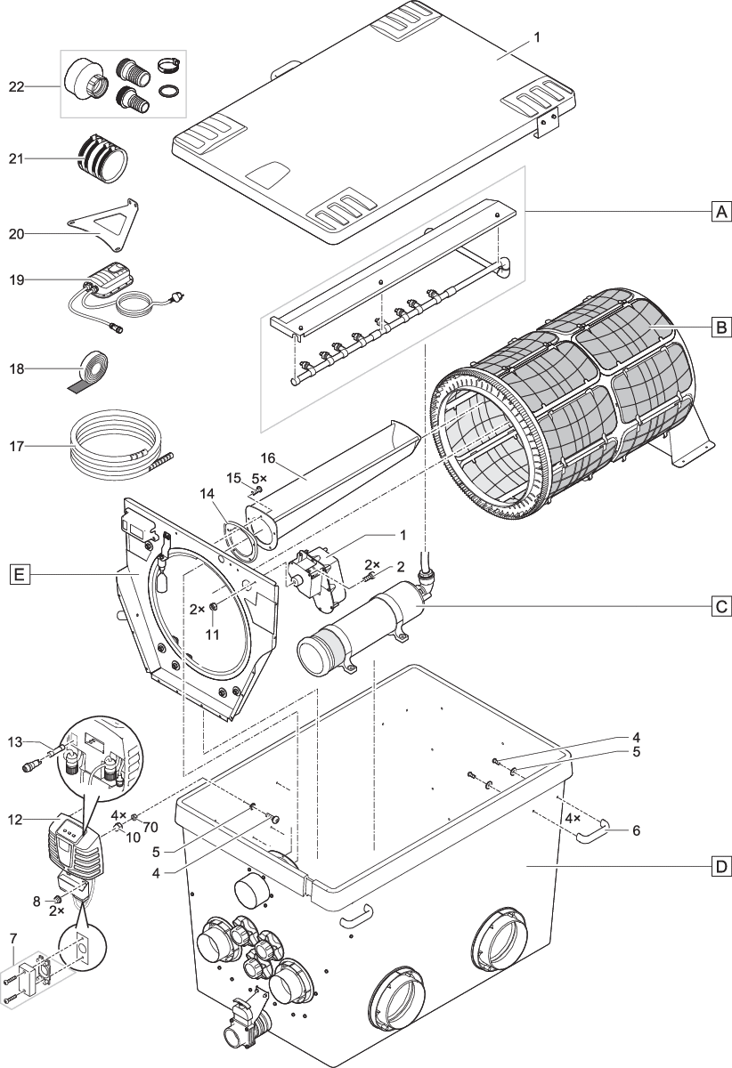 Oase Exchange Controller Drum Fil.XL Pump-Fed - Geavanceerd Vijver Filtersysteem