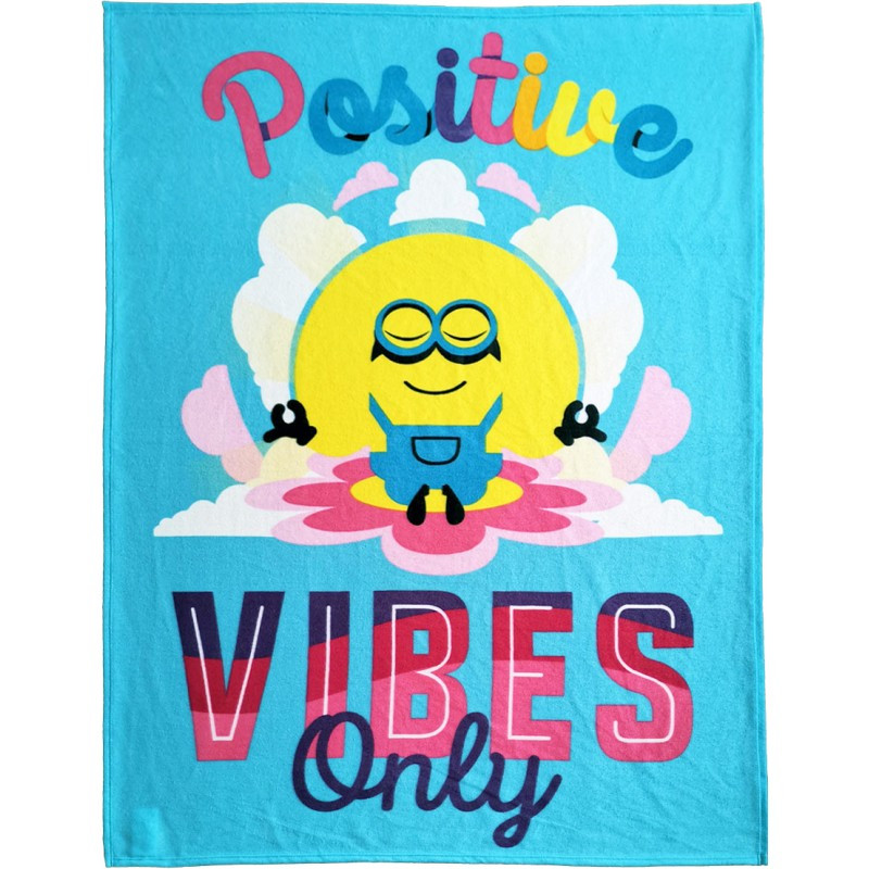 Minions Fleece plaid Positive Vibes Only 130 x 170 cm polar fleece