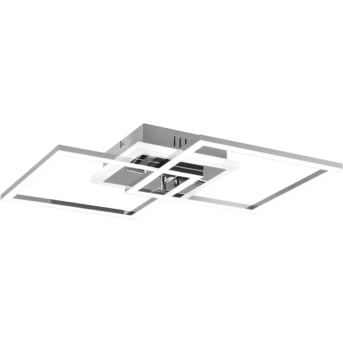 LED Plafondlamp - Plafondverlichting - Trion Venda - 25W - Natuurlijk Wit 4000K - Dimbaar - Vierkant - Mat Chroom - Aluminium