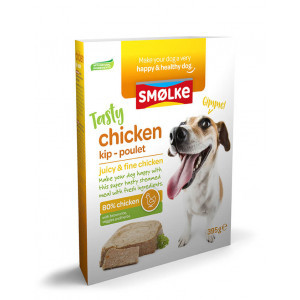 Smølke Tasty Chicken vers gestoomde kip nat hondenvoer 10 x 395 g