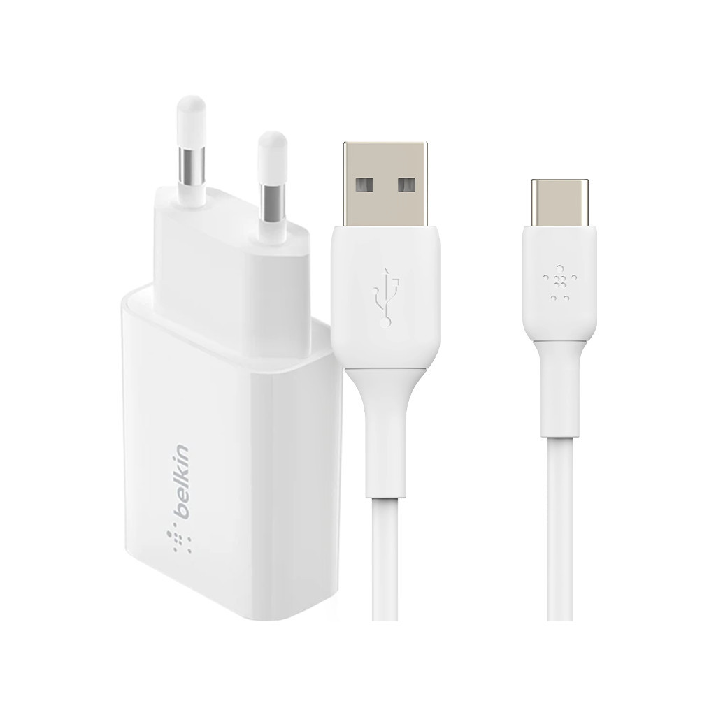 Belkin Quick Charge Oplader 18W + Usb C Kabel 2m Kunststof Wit