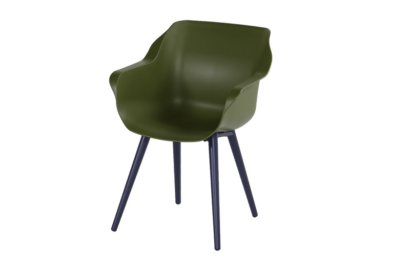 Hartman Sophie Studio dining armstoel - Moss Green - Carbon Black poot