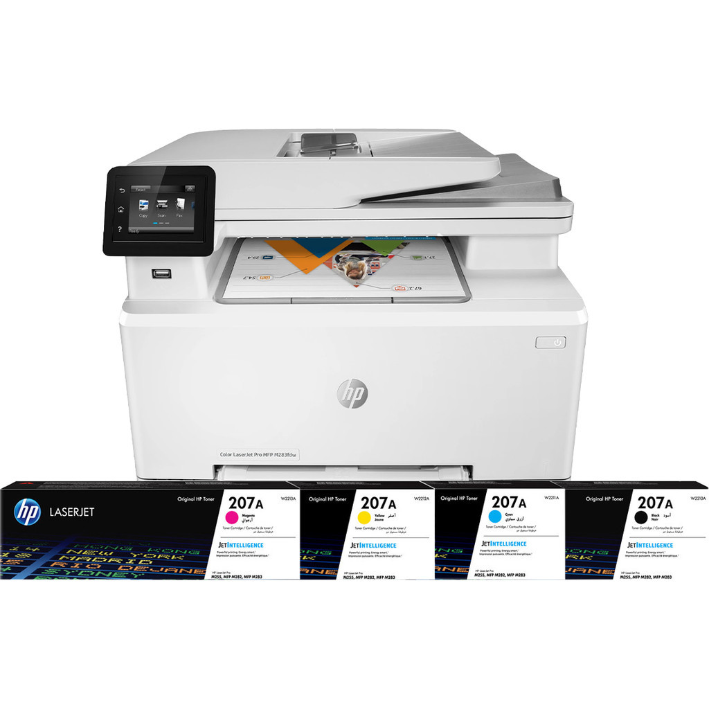 HP Color LaserJet Pro M283fdw MFP + 1 Extra Set Toners