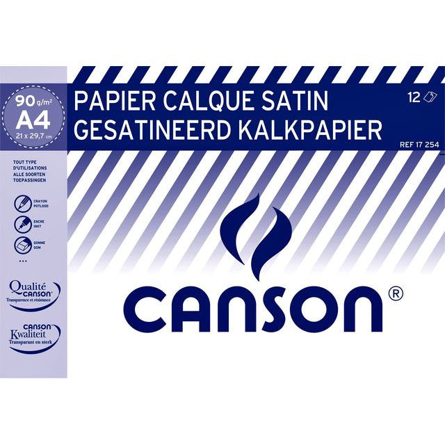 Canson kalkpapier ft 21 x 29,7 cm (A4), etui van 12 blad