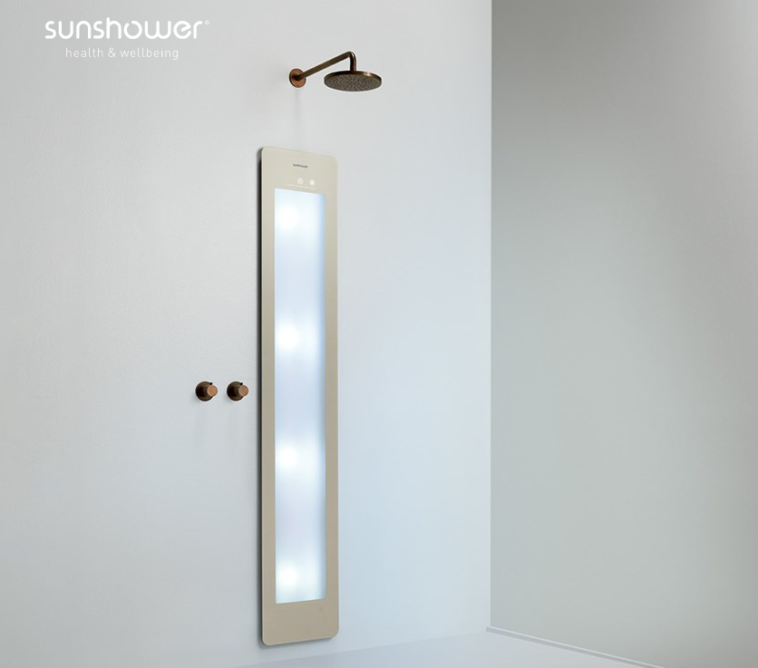 Sunshower Round Plus Large Sand White infraroodlamp en UV 33x185x10cm