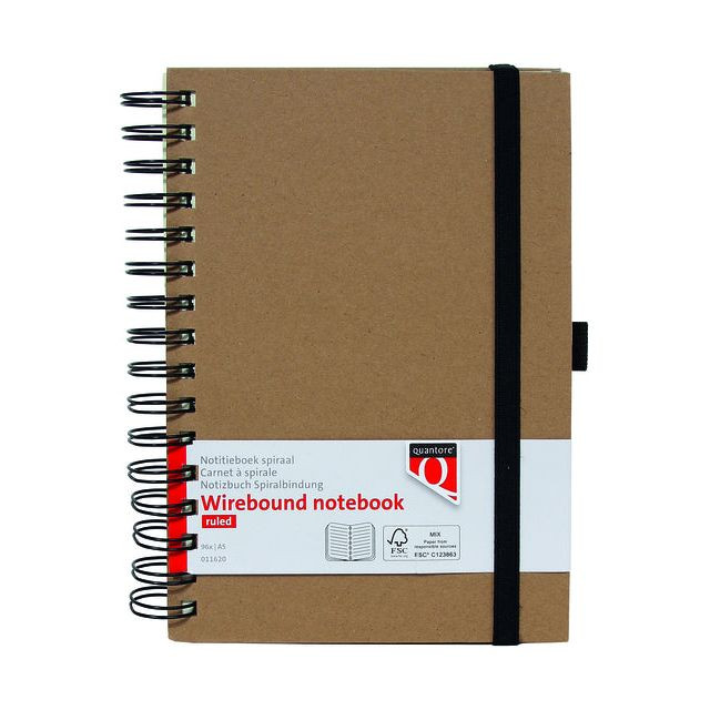 Notitieboek Quantore A5 spiraal kraft | 3 stuks