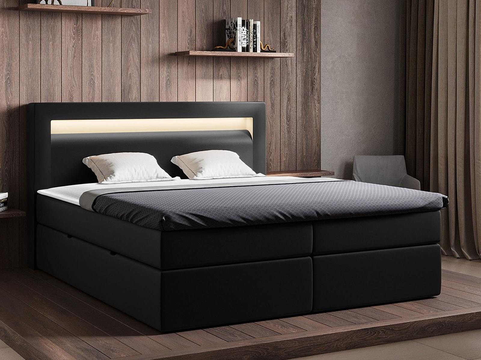 Boxspring KILOUATO 140x200 cm zwart