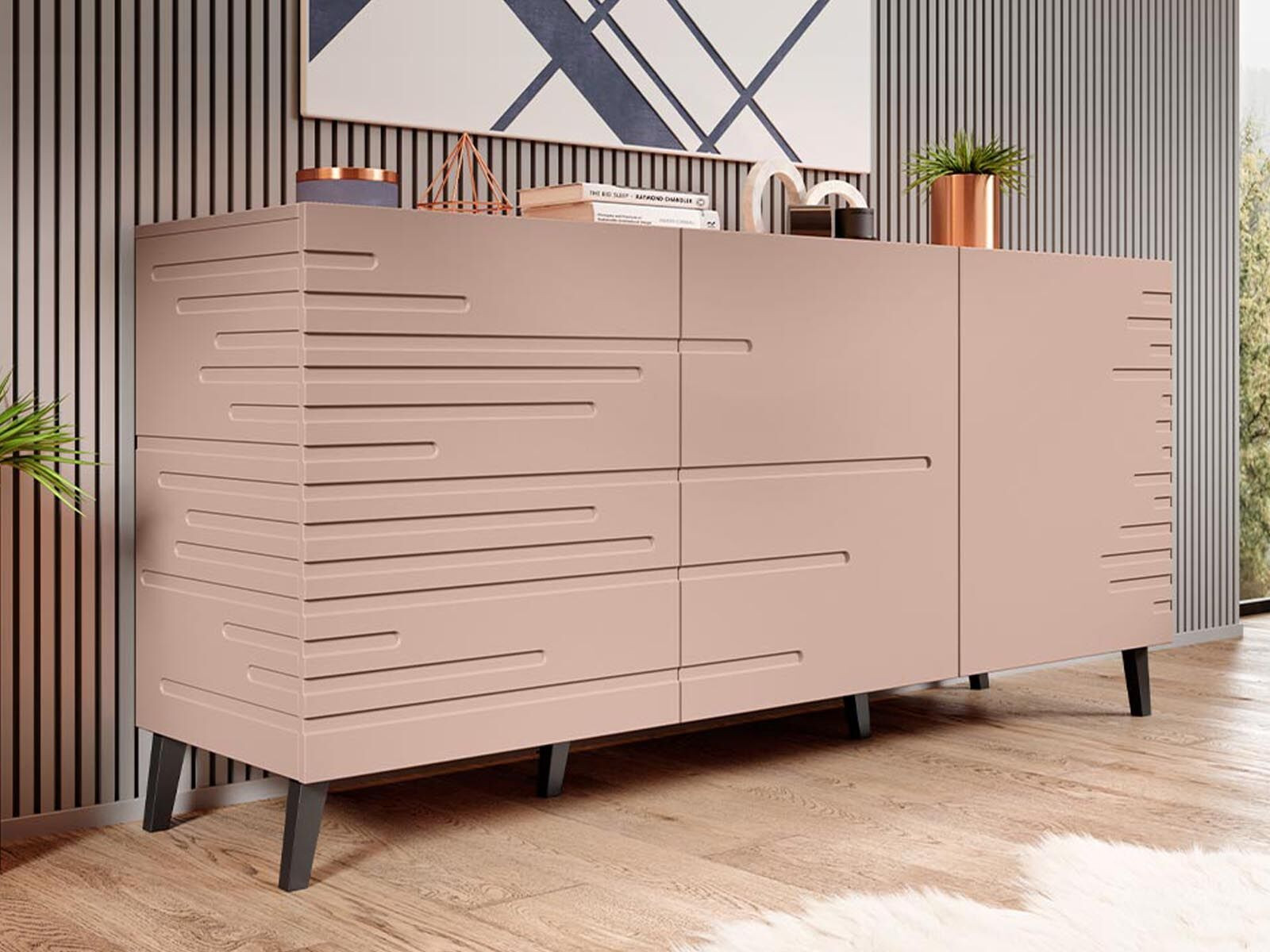 Dressoir DORY 3 deuren roze