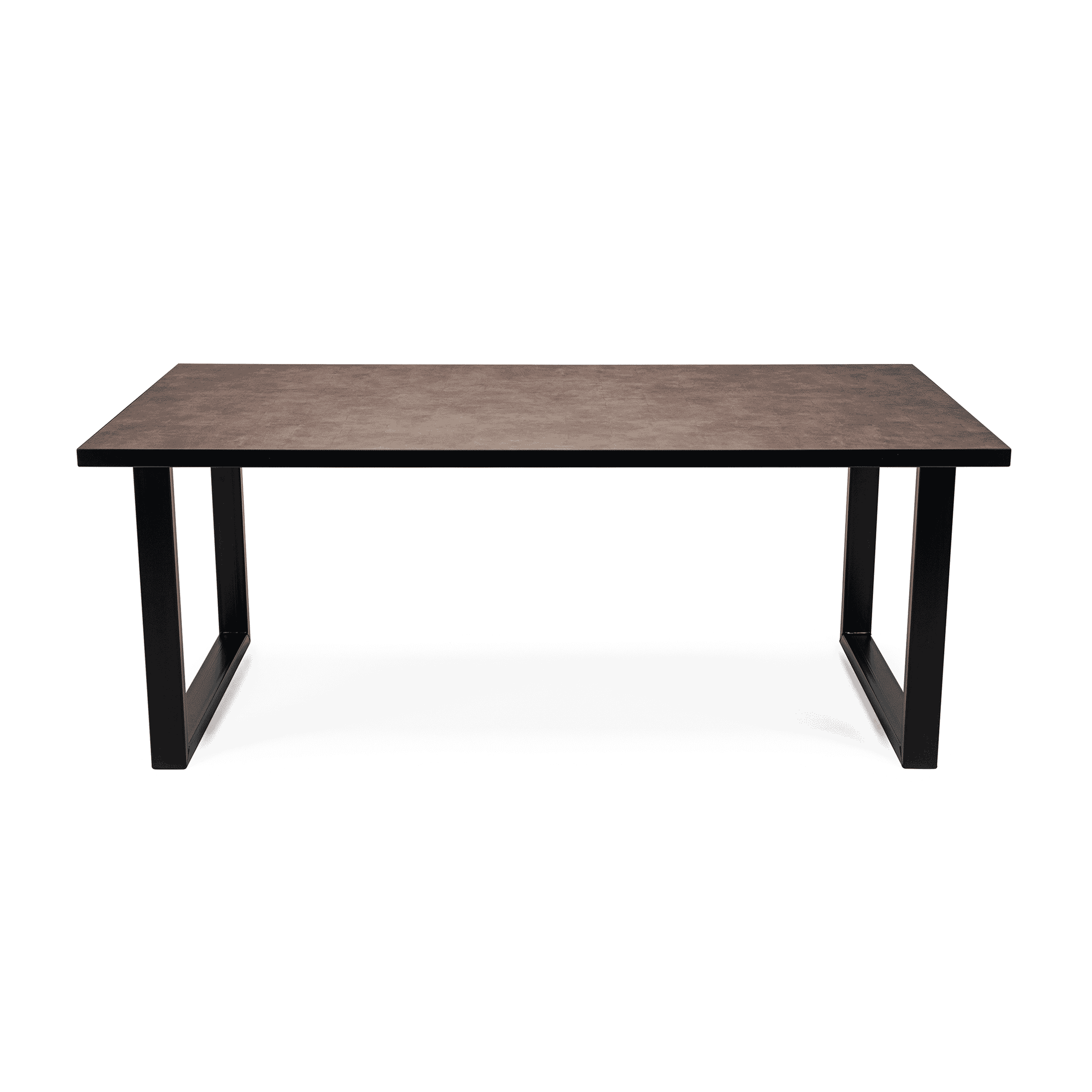 Stalux Eettafel Joop - zwart / lederlook bruin