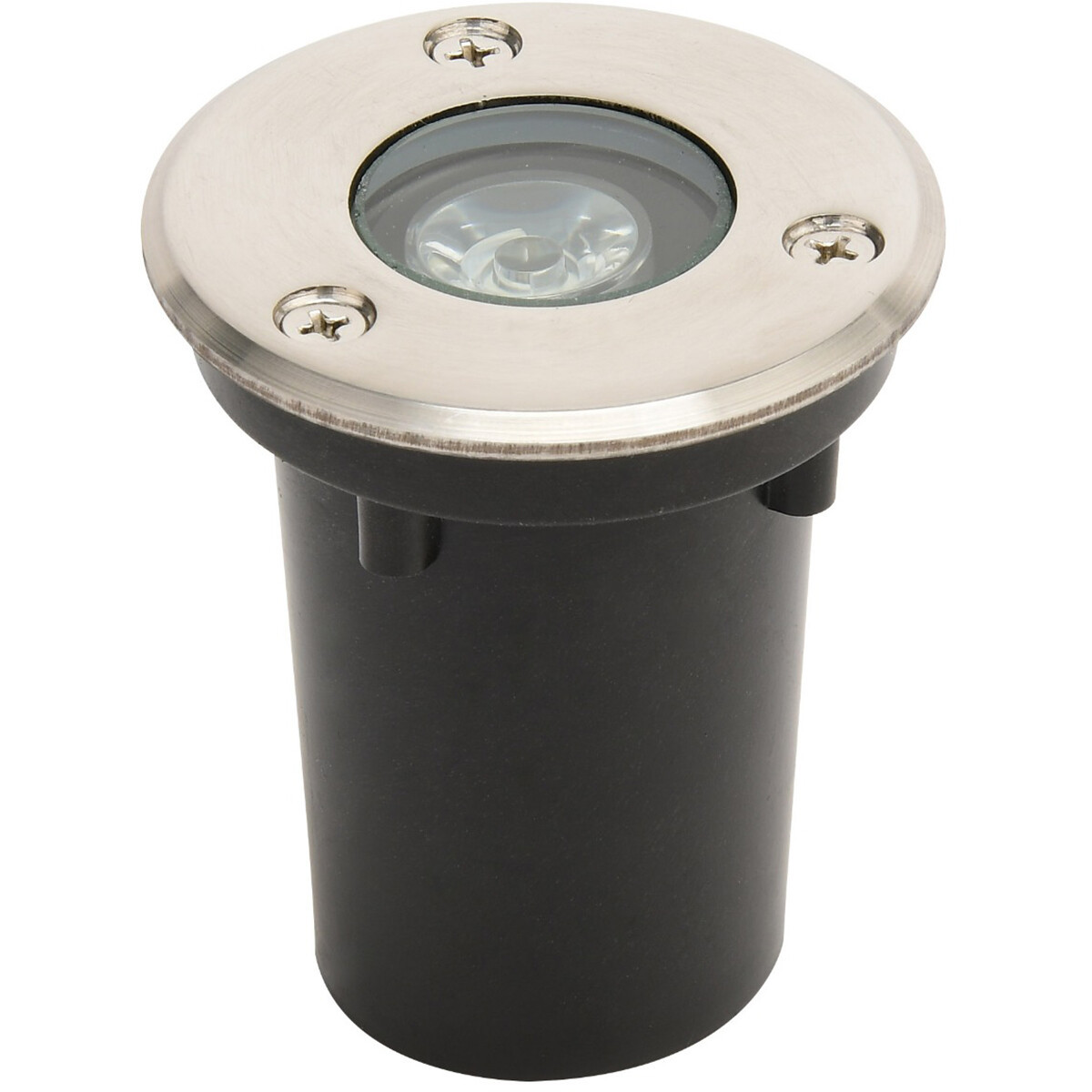 LED Grondspot - Aruz - Inbouw Rond - 1W - Waterdicht IP67 - Natuurlijk Wit 4000K - Rond - Mat Chroom - RVS