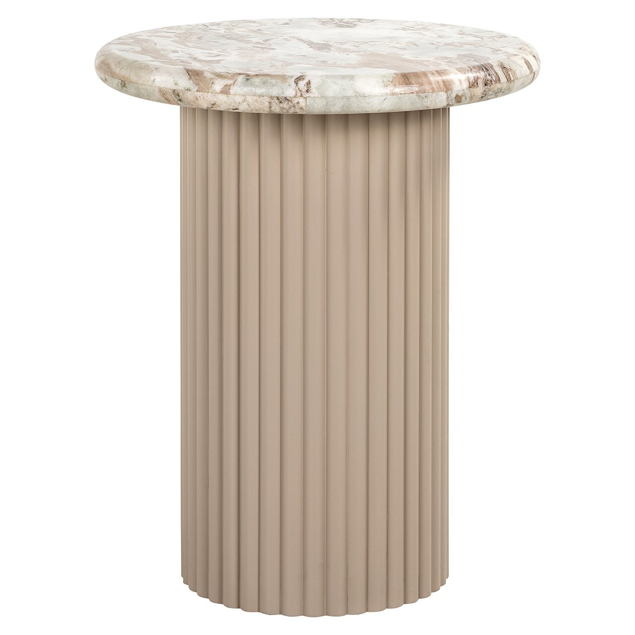 Richmond Ronde Bijzettafel Coronel Marmer, 50cm - Beige