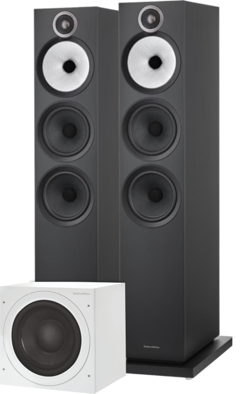 Bowers & Wilkins 603 S3 Zwart (per paar) + ASW608 Wit