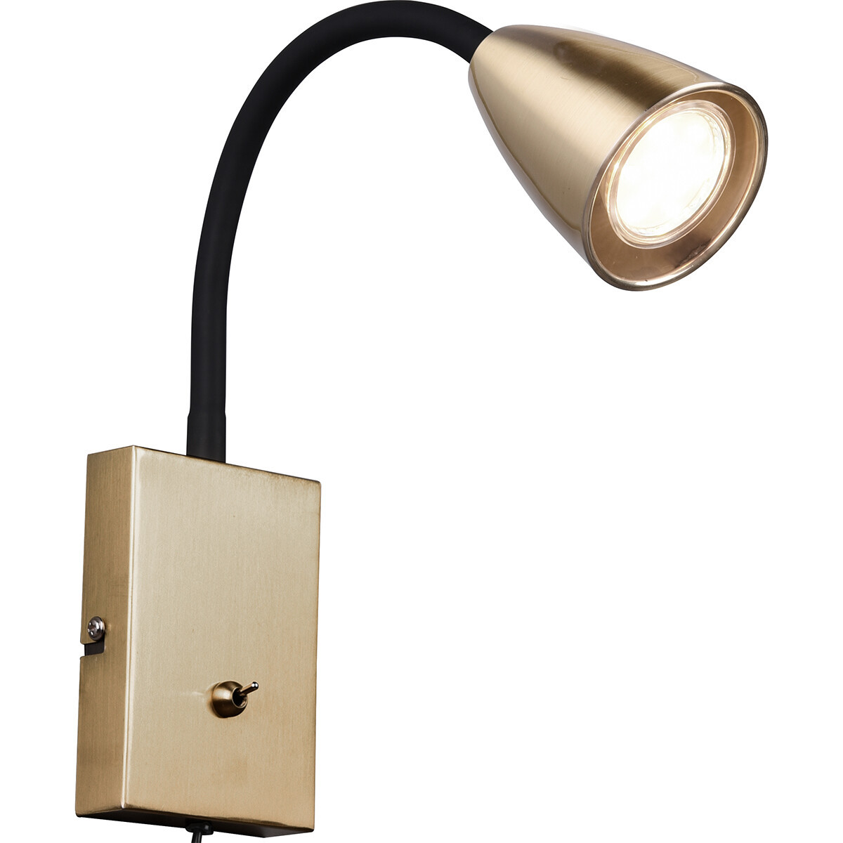 LED Wandspot - Wandverlichting - Trion Wolly - GU10 Fitting - 1-lichts - Rechthoek - Mat Goud - Aluminium