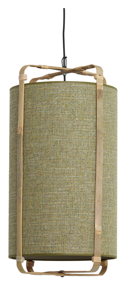 Light & Living Hanglamp 'Sendai' Jute en Bamboe, 42cm, kleur Groen