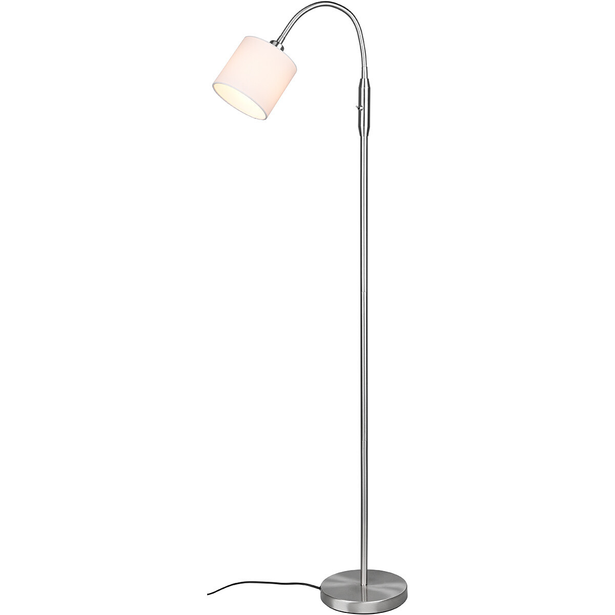 LED Vloerlamp - Trion Torry - E14 Fitting - 1-lichts - Rond - Mat Nikkel - Aluminium - Max. 40W