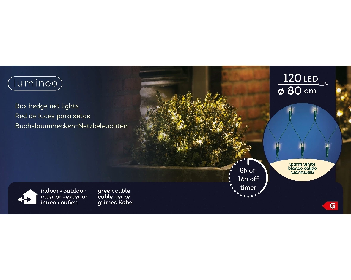 Lumineo Netverlichtingled buxus ø80cm 120led warm wit