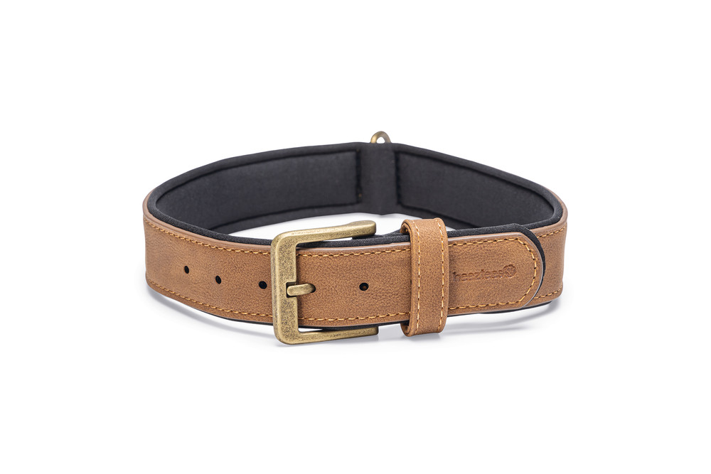 Beeztees Balacron Ax kunstleer bruin halsband hond 47-57cm x 30mm