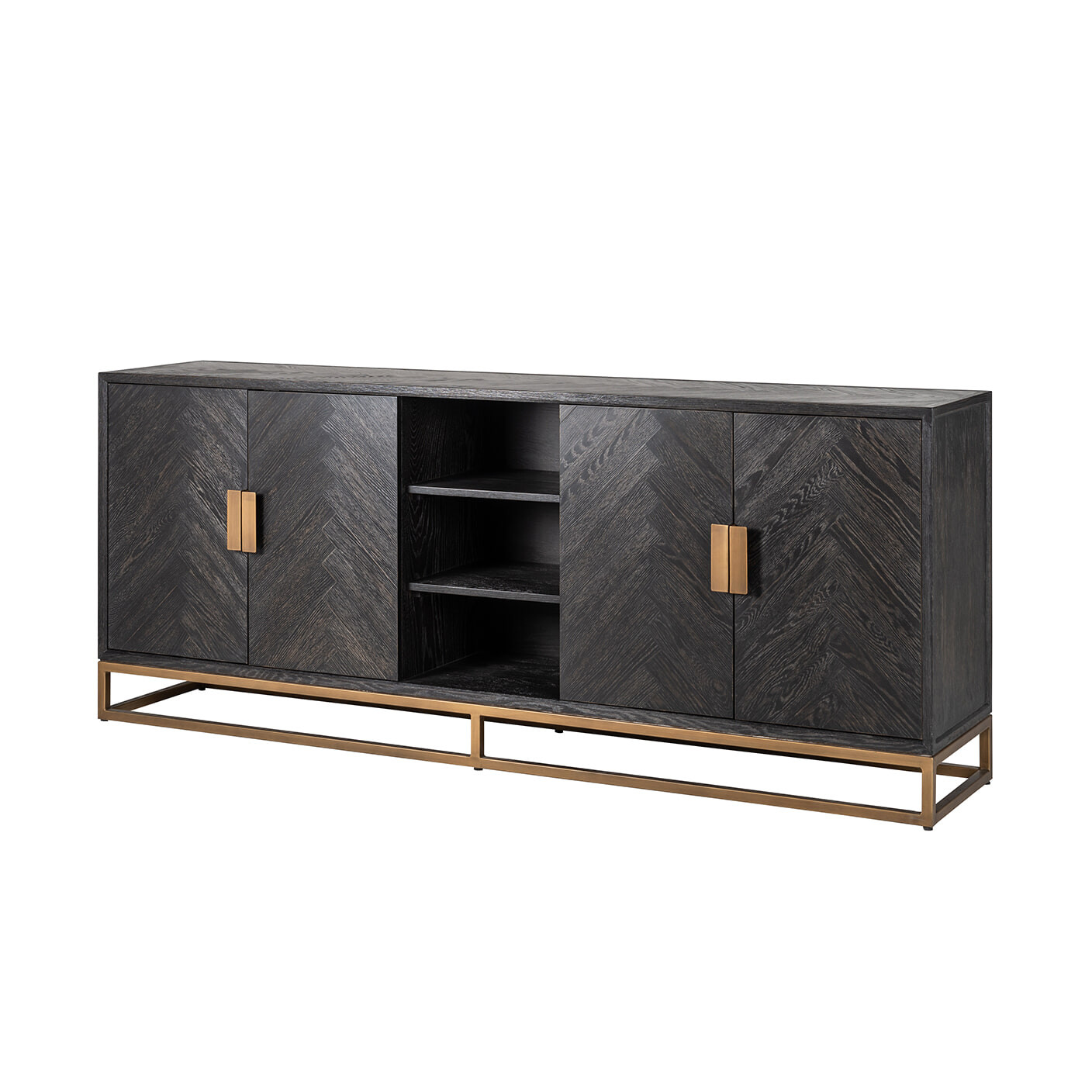 Richmond Dressoir Blackbone Brass, 225cm - Zwart