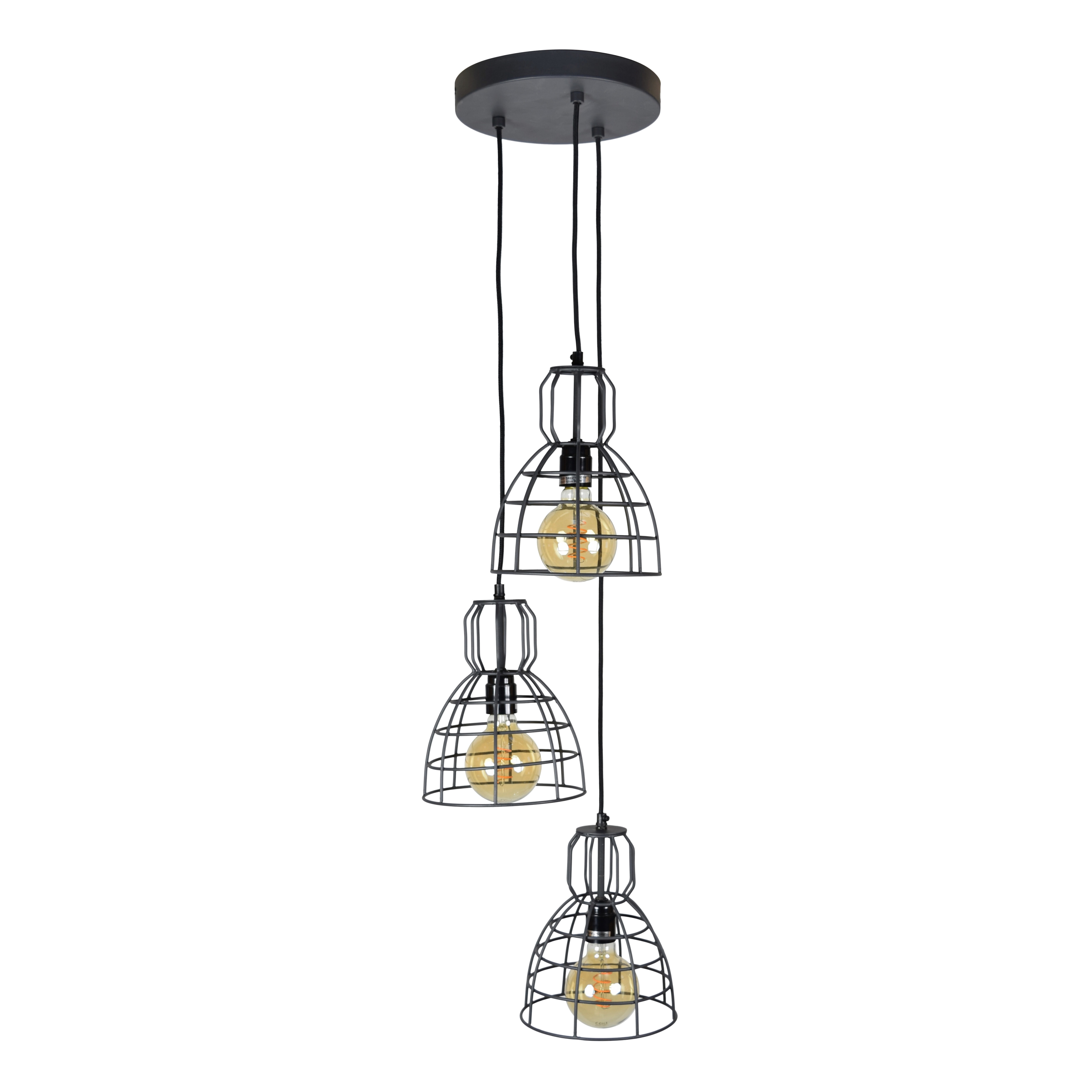 Urban Interiors hanglamp 3-lichts, kleur Vintage Black