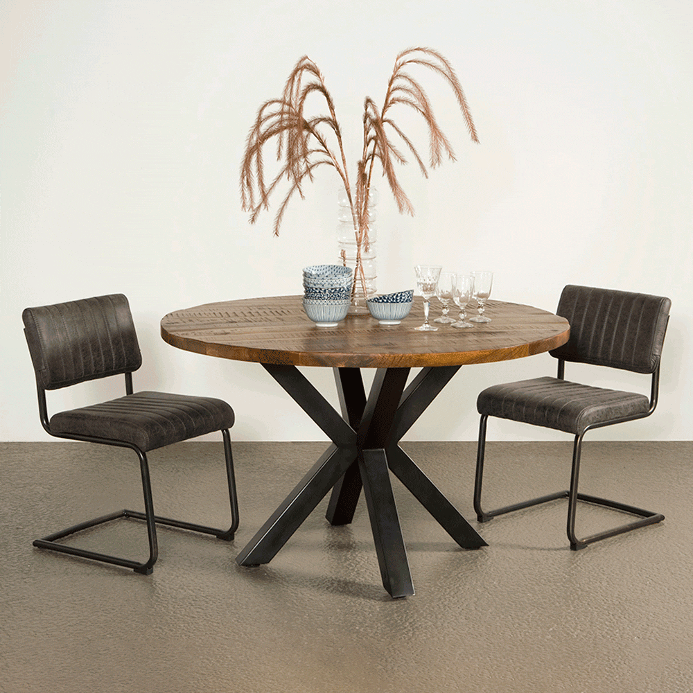 Tower Living Ronde Eettafel Basto Ø130cm, Mangohout