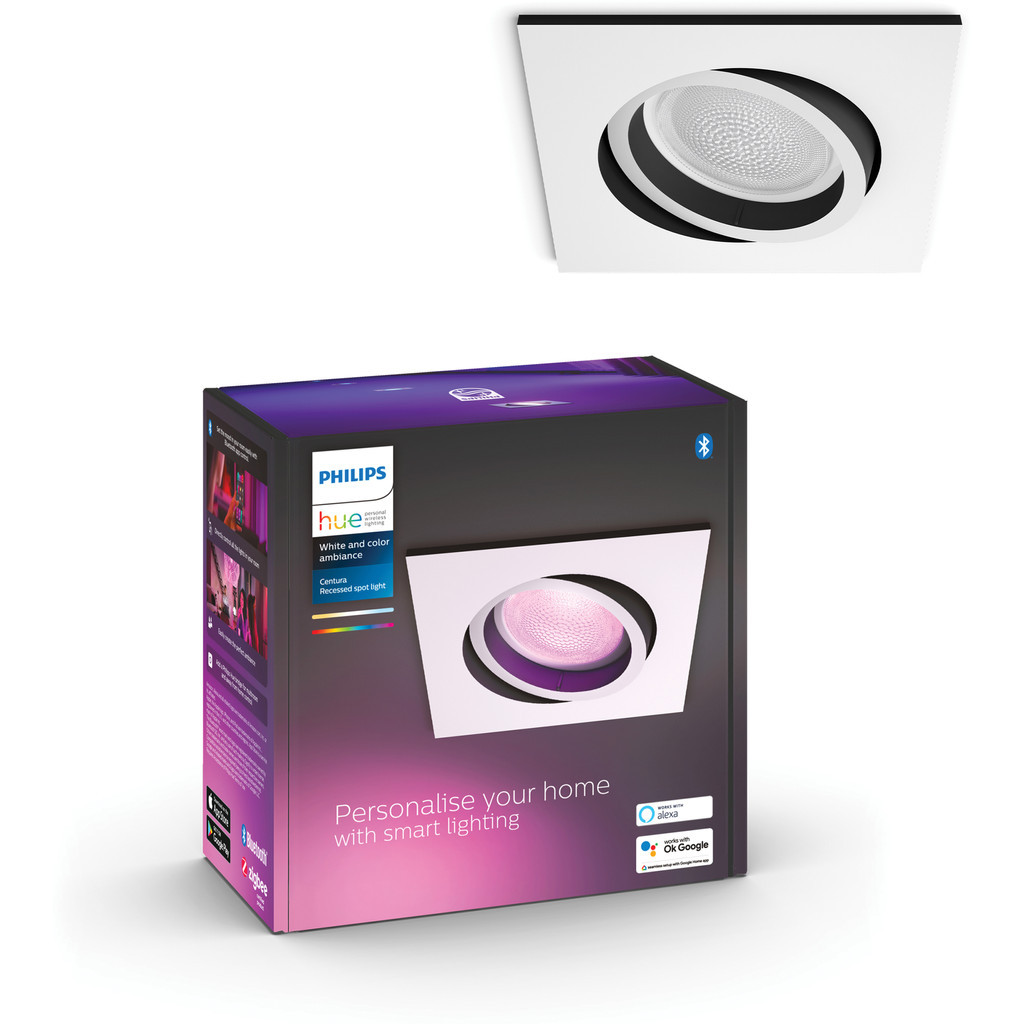 Philips Hue Centura inbouwspot White & Color vierkant Wit 1-pack