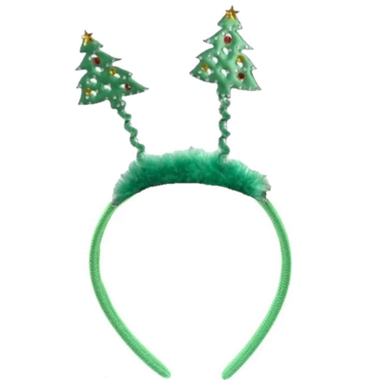 Kerst diadeem - wiebel kerstbomen - groen - kerstaccessoires - haarband