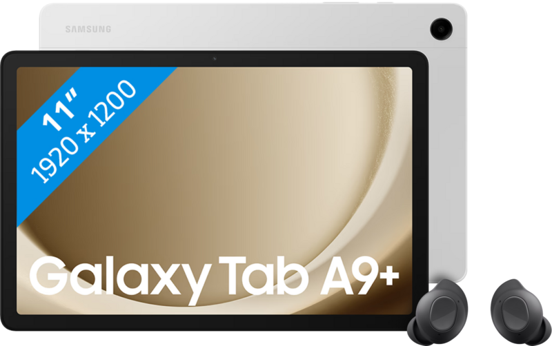 Samsung Galaxy Tab A9 Plus 11 inch 64GB Wifi Zilver + Buds FE Zwart