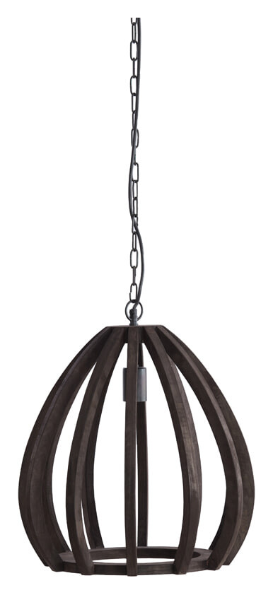 Light & Living Hanglamp Barsia Mangohout, 40cm - Donkerbruin