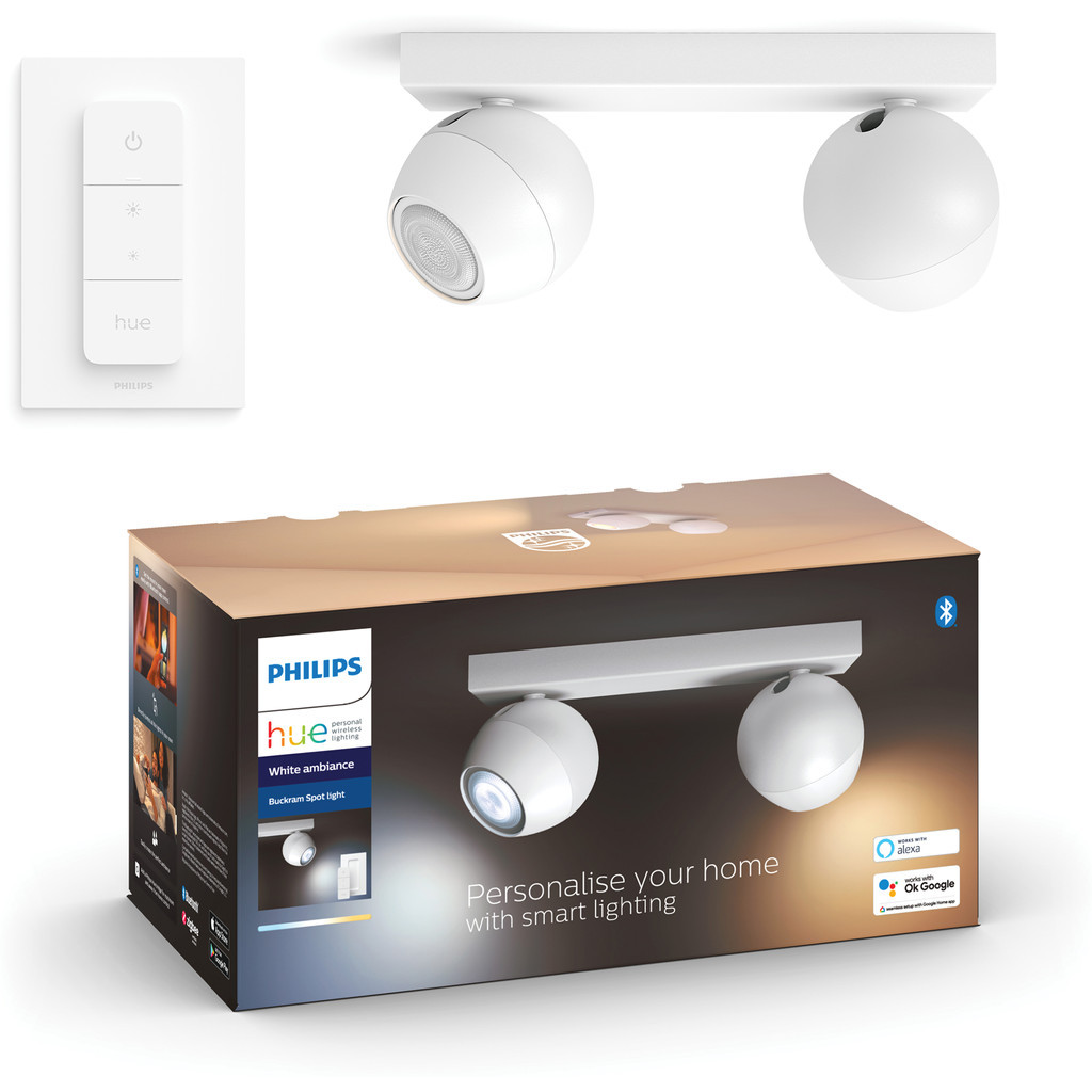 Philips Hue Buckram 2-Spot opbouwspot White Ambiance Wit