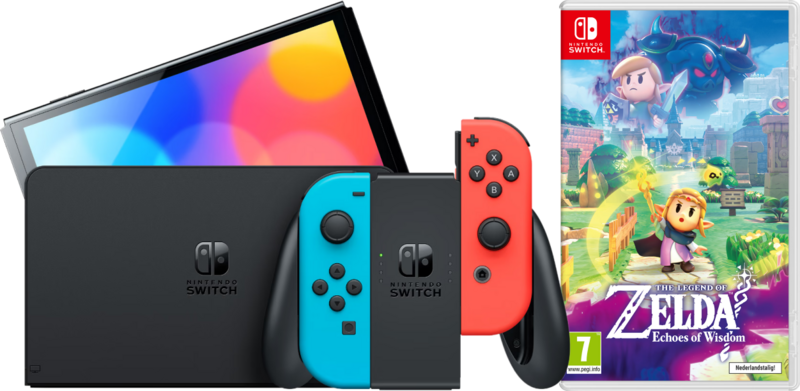 Nintendo Switch OLED Blauw Rood + Zelda: Echoes of Wisdom