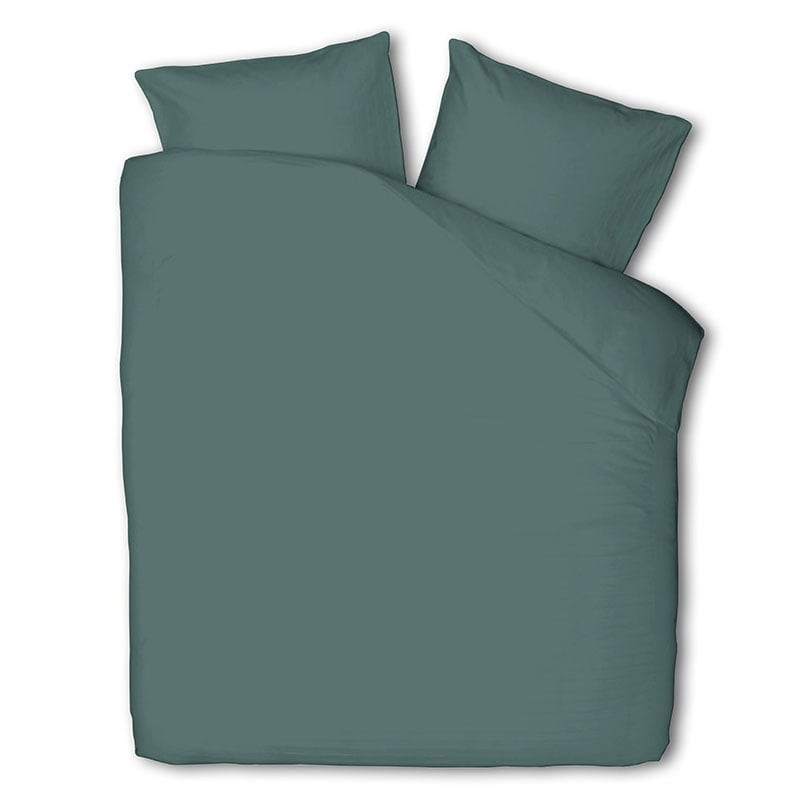 Dekbedovertrek Luna Uni - Eenpersoons (140x220 cm) - Groen Microvezel - Dessin: Effen - Luna Bedding - Dekbed-Discounter.nl