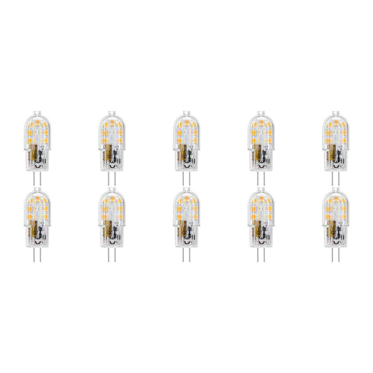 LED Lamp 10 Pack - Velvalux - G4 Fitting - Dimbaar - 2W - Helder/Koud Wit 6000K - Transparant - 12V Steeklamp | Vervangt 20W