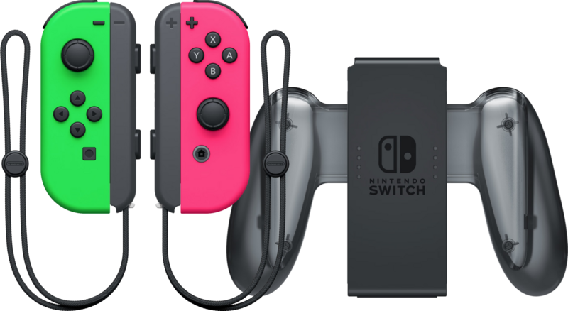 Nintendo Switch Joy-Con set Splatoon Groen / Roze + Nintendo Switch Joy-Con Charge Grip