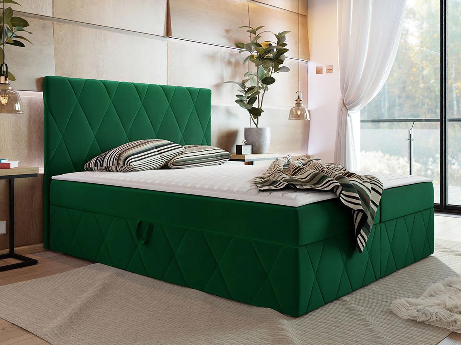 Boxspring SIMONA 160x200 cm groen