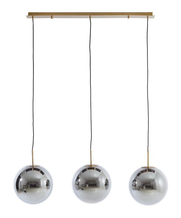 Light & Living Hanglamp 'Medina' Glas, 3-Lamps, kleur Smoke