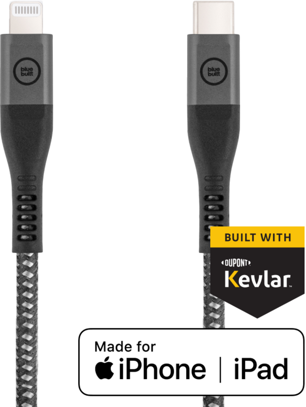 BlueBuilt Usb C naar Lightning Kabel 1,5m Kevlar Zwart