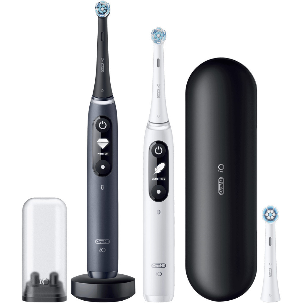 Oral-B iO Series 7 Zwart en Wit Duo Pack met extra opzetborstel