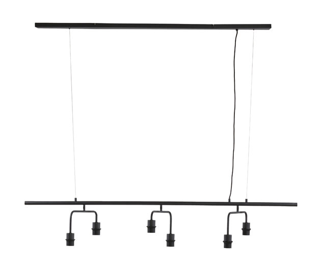 Light & Living Hanglamp Edisa 6-Lamps - Mat Zwart