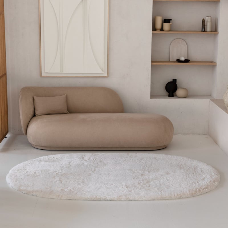 Vloerkleed Comfy Ovaal Creme - Grandstone - 80x120 cm - Dekbed-Discounter.nl