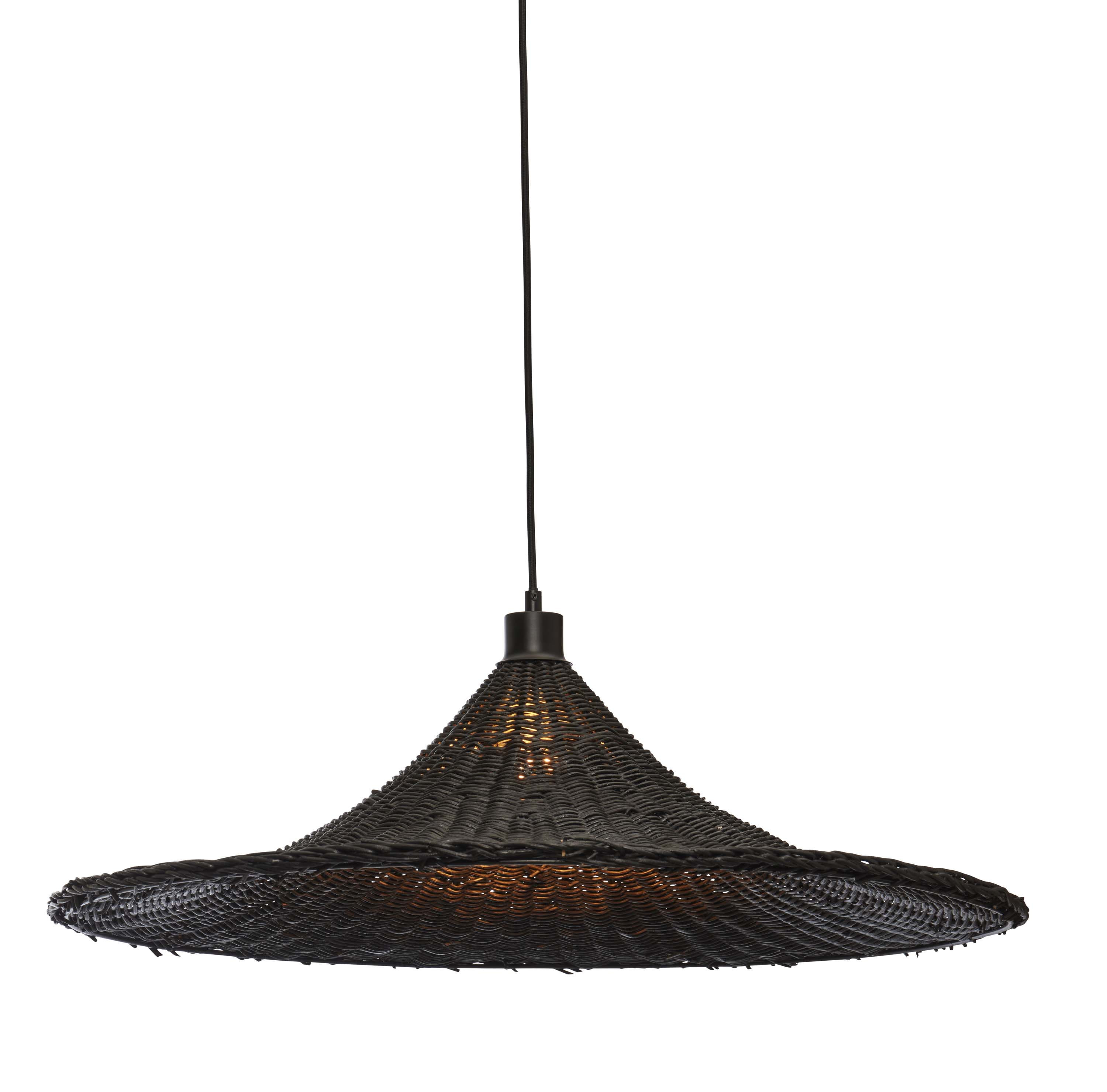 GOOD&MOJO Hanglamp 'Borabora' Rotan, 70cm, kleur Zwart