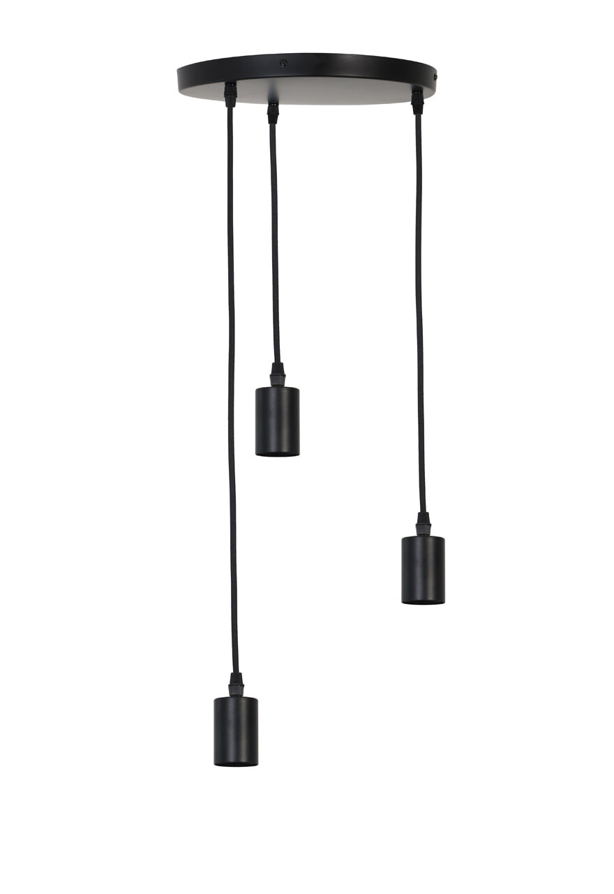 Light & Living Hanglamp Brandon 3-Lamps - Zwart