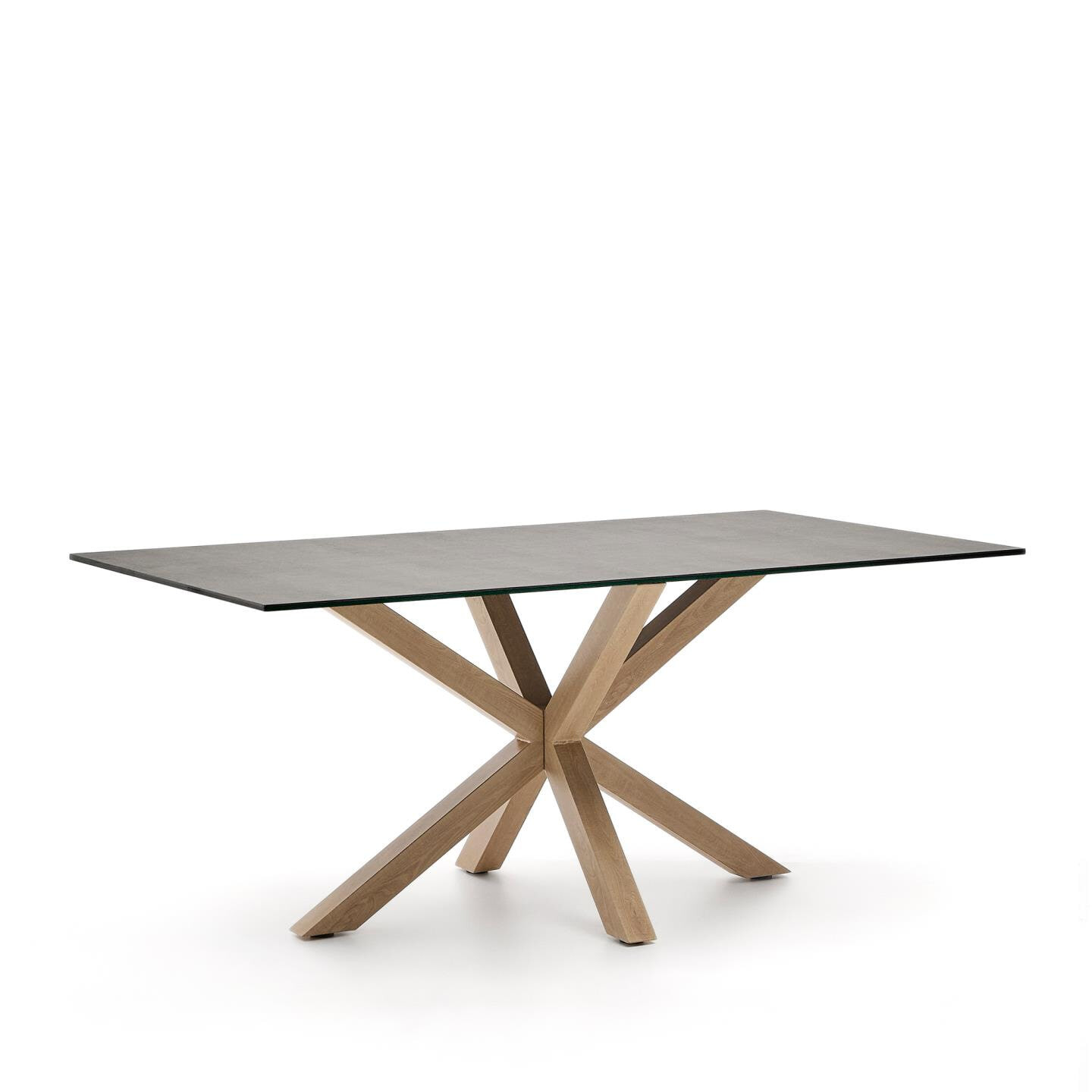 Kave Home Eettafel Argo Keramiek en houtlook, 180 x 100cm - Bruin