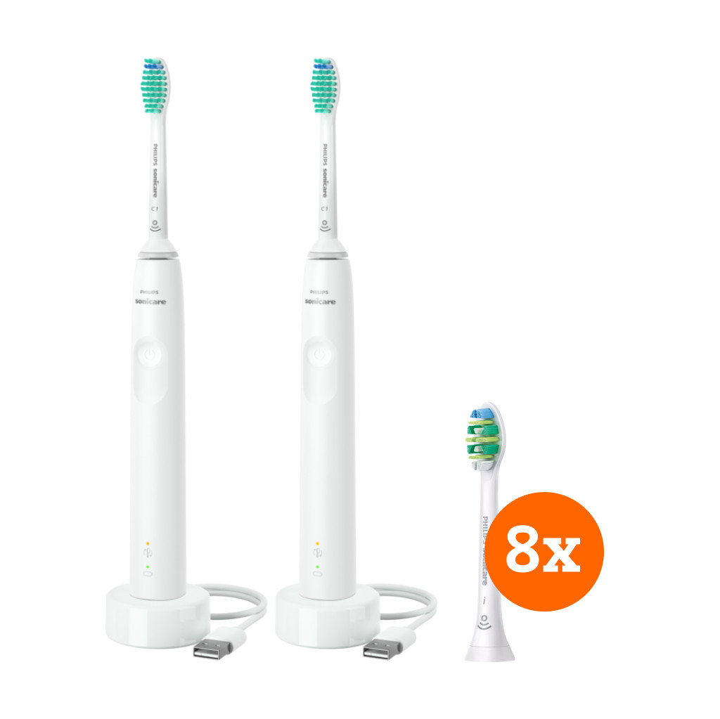 Philips Sonicare 3100 Series HX3675/13 + InterCare opzetborstels (8 stuks)