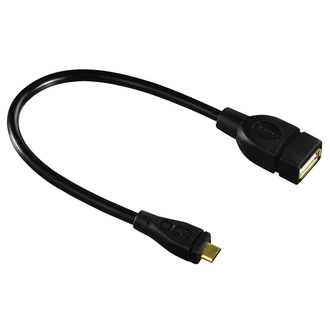 Hama USB-A naar micro-USB-adapter 0.15 meter Oplader Zwart