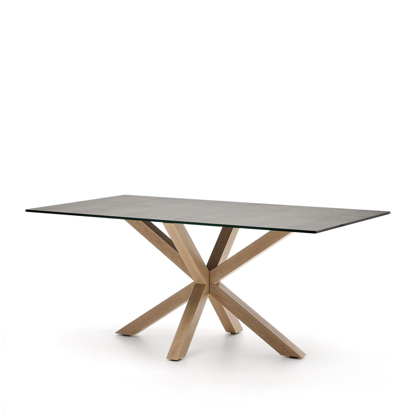 Kave Home Eettafel Argo Keramiek en houtlook, 180 x 100cm - Bruin