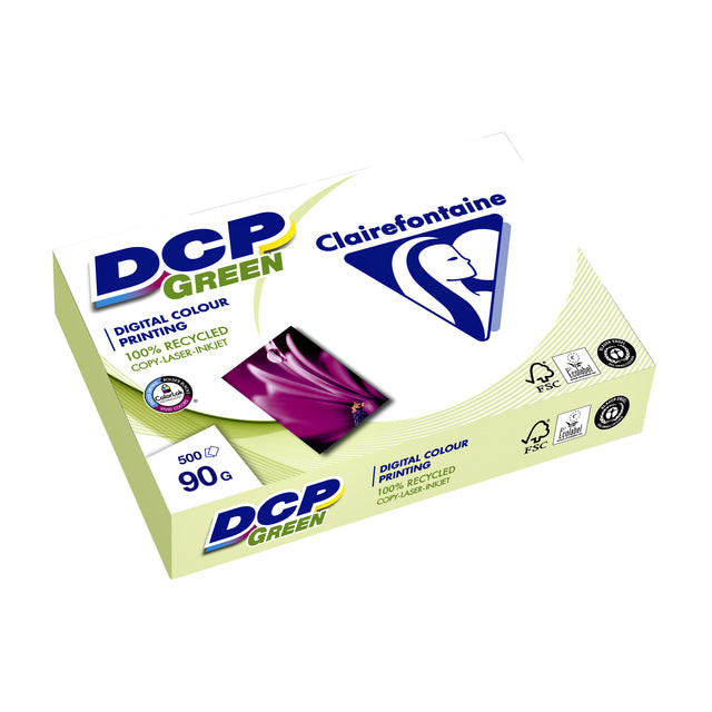 Laserpapier Clairefontaine DCP Green A4 90gr wit 500vel | 5 stuks