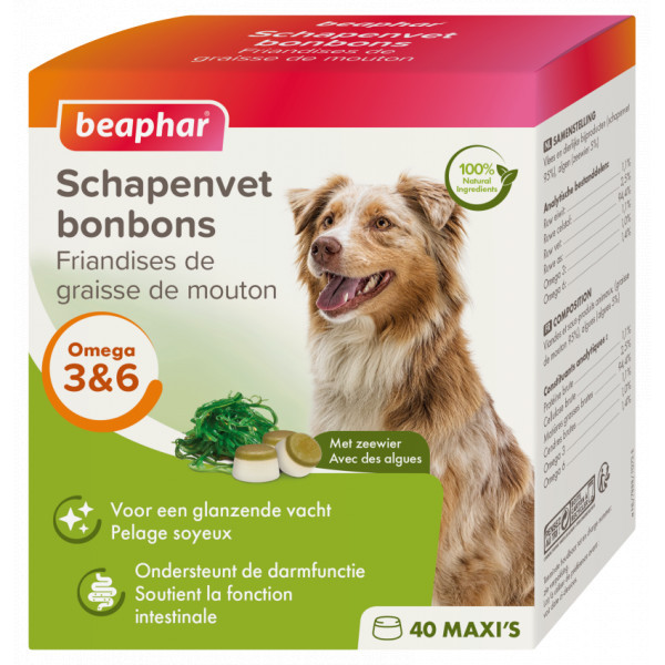 Beaphar Schapenvet bonbons met zeewier voor de hond 5 verpakkingen